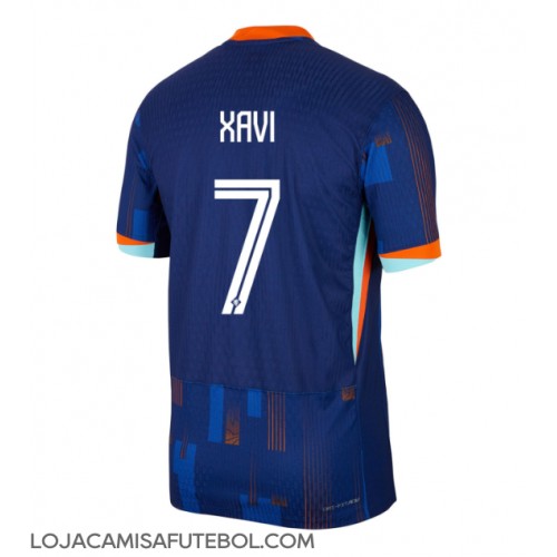 Camisa de Futebol Holanda Xavi Simons #7 Equipamento Secundário Europeu 2024 Manga Curta